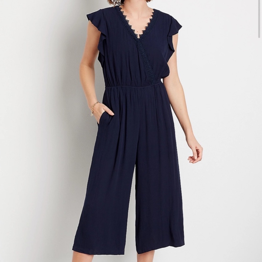 Blue Lace Jumpsuit